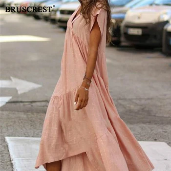 Summer Dress Women 2020 Casual Pink Loose Dress Streetwear Long V Neck Swing Dresses Korean Ladies Plus Size Short Sleeve Dress
Summer Dress Women 2020 Casual Pink Loose Dress Streetwear Long V Neck Swing Dresses Korean Ladies Plus Size Short Sleeve Dress