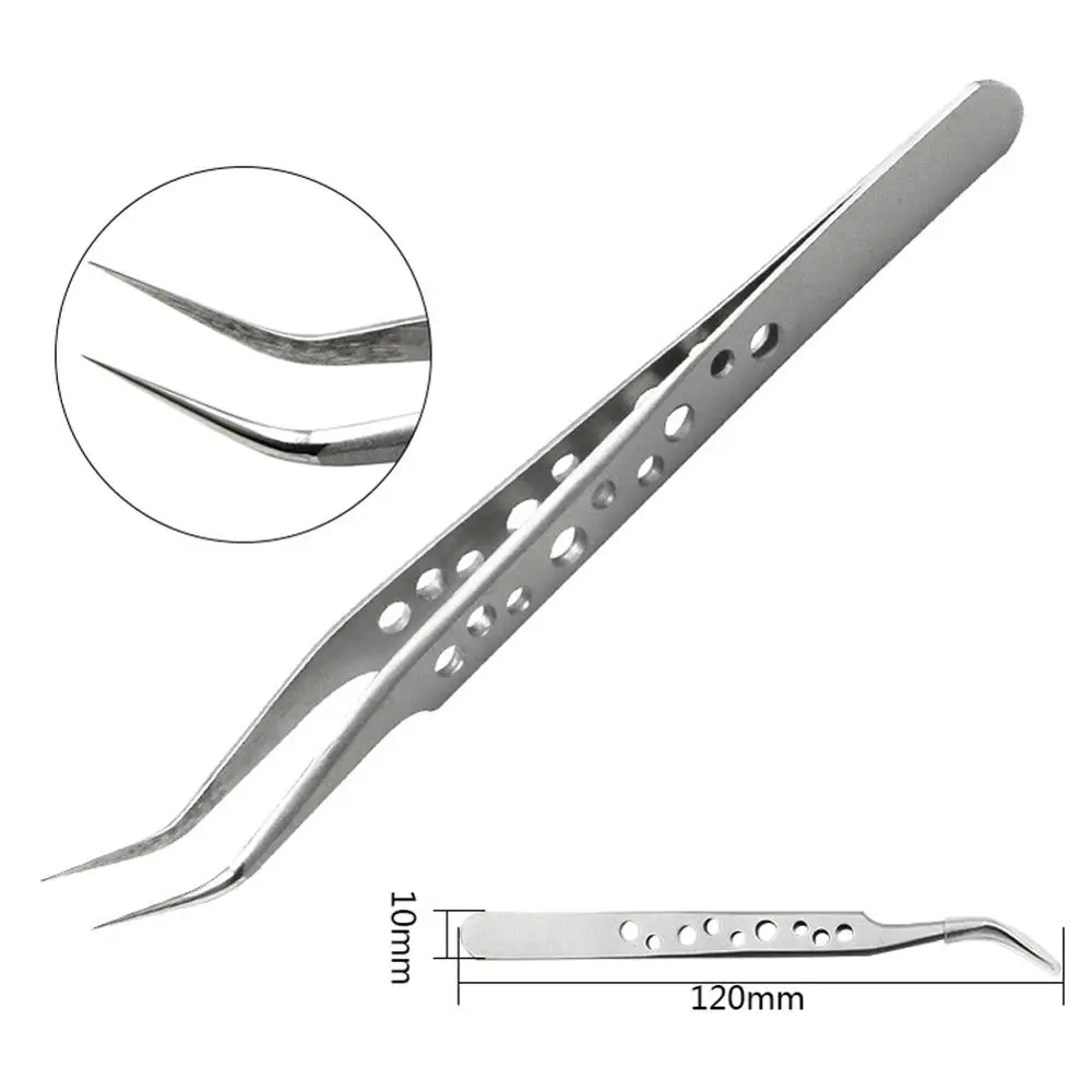 

High Precision Industrial Tweezers Anti-static Curved Elbow Straight Tip Precision Stainless Forceps Phone Repair Hand Tools