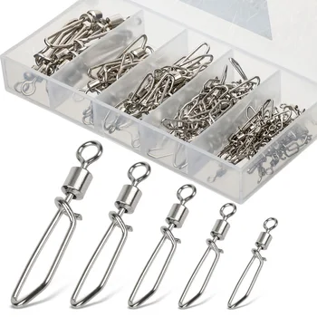 DONQL 100Pcs/Box Fishing Connector 2#-10# Stainless Steel Fishhook Line Connector Barrel Swivels Rolling Lure Fishing Tackle
DONQL 100Pcs/Box Fishing Connector 2#-10# Stainless Steel Fishhook Line Connector Barrel Swivels Rolling Lure Fishing Tackle