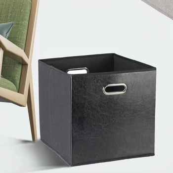 Black Exterior Faux Leather Square Storage Box with Metal Handle Locker for Home Closet Bedroom Drawer Office File Storage Box
Black Exterior Faux Leather Square Storage Box with Metal Handle Locker for Home Closet Bedroom Drawer Office File Storage Box