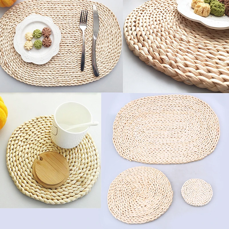 Round Oval Rattan Placemat Natural Corn Straw Dining Table Mat Heat Insulation Woven Pot Holder Cup Coasters Kitchen Accessories
Round Oval Rattan Placemat Natural Corn Straw Dining Table Mat Heat Insulation Woven Pot Holder Cup Coasters Kitchen Accessories