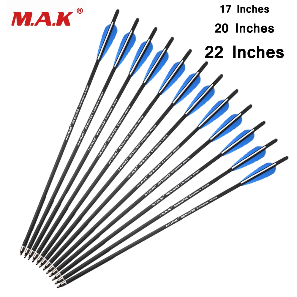 17/20/22 Inches Mix Carbon Crossbow Arrow Diameter 8.8mm with 125 Grain Point for Archery Hunting Shooting
17/20/22 Inches Mix Carbon Crossbow Arrow Diameter 8.8mm with 125 Grain Point for Archery Hunting Shooting