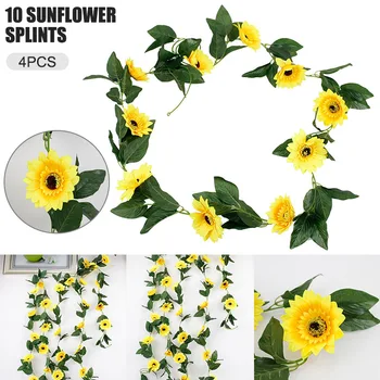 4pcs Sunflower Garland Sunflowers Vines Handmade Flowers Garland with Green Leaves for Wedding Party Table Decoration HKS
4pcs Sunflower Garland Sunflowers Vines Handmade Flowers Garland with Green Leaves for Wedding Party Table Decoration HKS