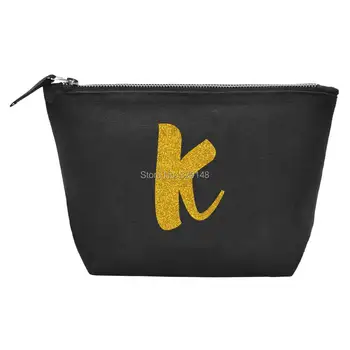 TB10 Black Initial K Women Cosmetic bag for Make up Travel Toiletry pouch Ladies Beauty Storage 
TB10 Black Initial K Women Cosmetic bag for Make up Travel Toiletry pouch Ladies Beauty Storage