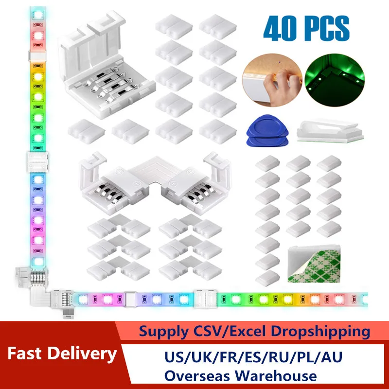 40Pcs 4-Pin RGB LED Light Strip Connectors 10mm LED Strip Gapless Solderless Adapter Terminal Extension Led Strip Connector
40Pcs 4-Pin RGB LED Light Strip Connectors 10mm LED Strip Gapless Solderless Adapter Terminal Extension Led Strip Connector