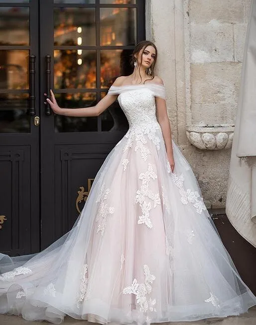 gali-karten-2019-classy-a-line-wedding-dresses-off-the-shoulder-lace-tulle-bridal-gowns-wedding-gowns-court-train-lace-up-vestidos-de-novia_副本