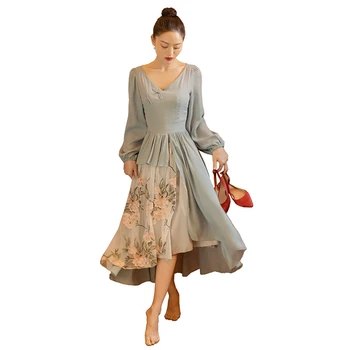 SexeMara fashion The New embroidery splice asymmetrical V-neck Long sleeve dress free shipping
SexeMara fashion The New embroidery splice asymmetrical V-neck Long sleeve dress free shipping