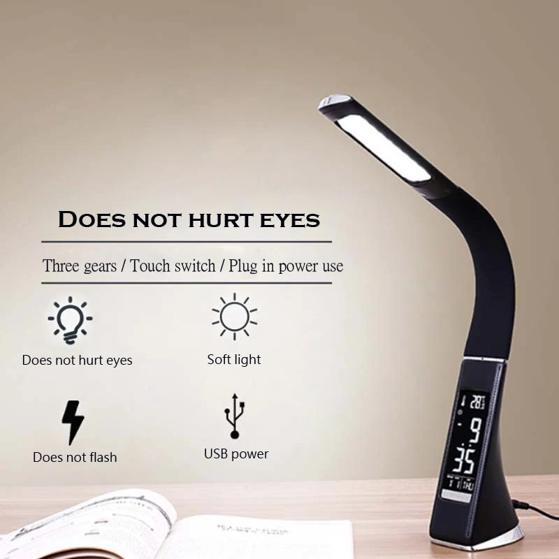 5W LED Touch Table Lamp Dimmable Table Lamp Desk Lamp Alarm Clock Calendar Time Temperature Display 3 Levels Brightness
5W LED Touch Table Lamp Dimmable Table Lamp Desk Lamp Alarm Clock Calendar Time Temperature Display 3 Levels Brightness