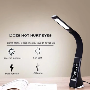 5W LED Touch Table Lamp Dimmable Table Lamp Desk Lamp Alarm Clock Calendar Time Temperature Display 3 Levels Brightness
5W LED Touch Table Lamp Dimmable Table Lamp Desk Lamp Alarm Clock Calendar Time Temperature Display 3 Levels Brightness