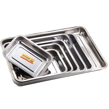 Stainless Steel Storage Trays Thick Pans Rectangular Multi-function Cafeteria Tray Barbecue Deep Rice Dishes Plate
Stainless Steel Storage Trays Thick Pans Rectangular Multi-function Cafeteria Tray Barbecue Deep Rice Dishes Plate