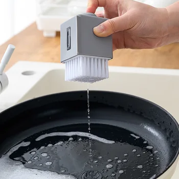 Silicone Square Press Automatic Liquid Detergent Pot Brush Artifact Kitchen Clean Dish Brush Grey
Silicone Square Press Automatic Liquid Detergent Pot Brush Artifact Kitchen Clean Dish Brush Grey