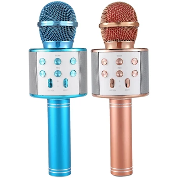 2 Pcs Wireless Karaoke Microphone Portable Bluetooth Mini Home KTV for Music Playing PC Blue & Rose Gold
2 Pcs Wireless Karaoke Microphone Portable Bluetooth Mini Home KTV for Music Playing PC Blue & Rose Gold