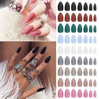 24 pcs French Fake Nails Matte Fashion Stiletto False Nails Tips Pointed Sharp Detachable Artificial False Nails Beauty Tools
24 pcs French Fake Nails Matte Fashion Stiletto False Nails Tips Pointed Sharp Detachable Artificial False Nails Beauty Tools
