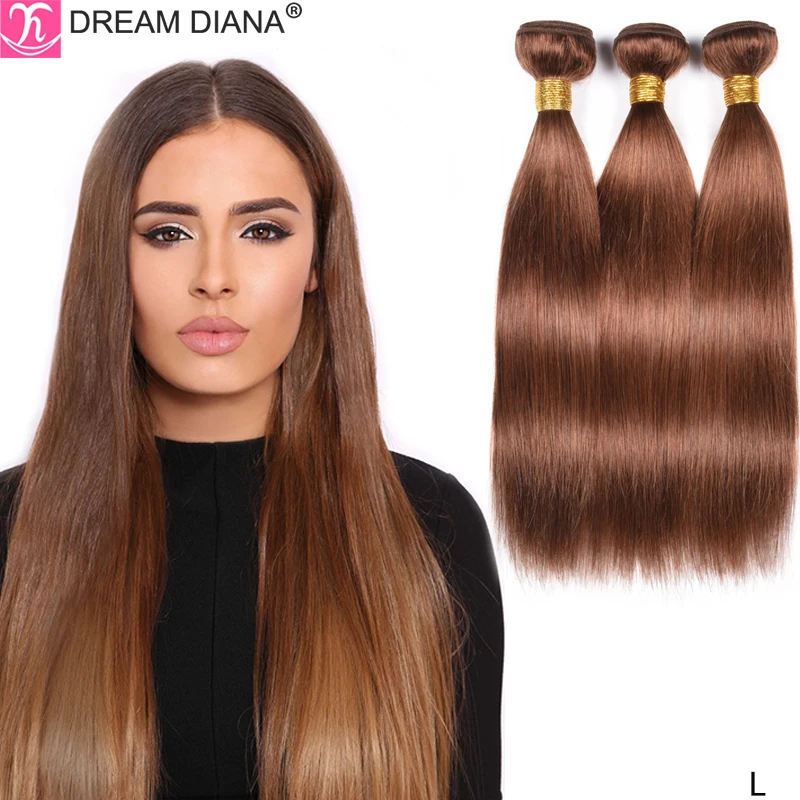DreamDiana предварительно окрашенные волосы remy пряди цветные бразильские прямые 3 #2 4