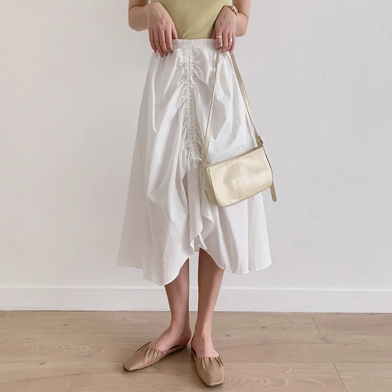 Solid Pleated Drawstring Irregular Long Skirt Women Spring Summer 2020 Korean High Waist A-line Skirt Casual Loose sweet Clothes
Solid Pleated Drawstring Irregular Long Skirt Women Spring Summer 2020 Korean High Waist A-line Skirt Casual Loose sweet Clothes