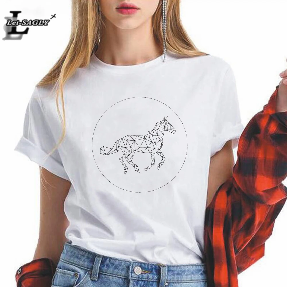 High Quality Tee Shirt Harajuku Cute Hip Hop Streetwear T Shirts Women Casual Art Geometric Animal Horse Printing Female T-shirt
High Quality Tee Shirt Harajuku Cute Hip Hop Streetwear T Shirts Women Casual Art Geometric Animal Horse Printing Female T-shirt