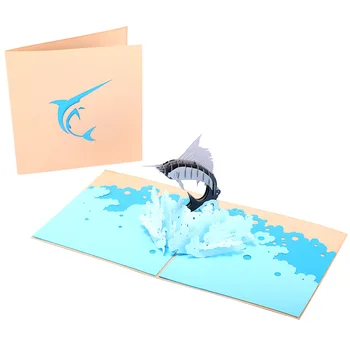 10pcs 18.3CM*17.3CM 3D laser cut swordfish sailfish Birthday Mother's Day Wedding greeting card pop up card 
10pcs 18.3CM*17.3CM 3D laser cut swordfish sailfish Birthday Mother's Day Wedding greeting card pop up card