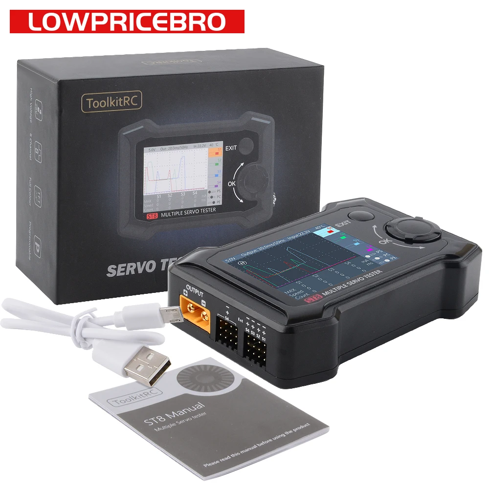 В наличии ToolkitRC ST8 2 4 "TFT 7 28V 8 канальный Servo интегрированный Тесты er независимых