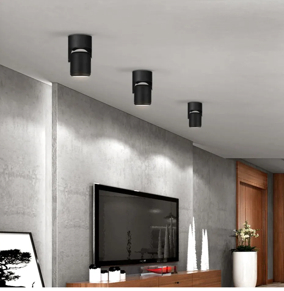 Surface Mounted Led Downlight Morden Ceiling Lamp 7W 12W 15W spot light led AC110V 220V Adjustable Spot lamp For Living Room