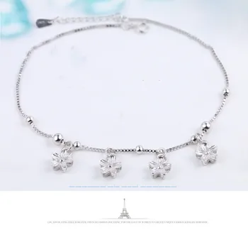 FUN-BEAUTY S925 Sterling Silver Women's Anklet Korean Fashion Small Fresh Cherry Blossom Anklet Wild Simple Round Bead Box Chain
FUN-BEAUTY S925 Sterling Silver Women's Anklet Korean Fashion Small Fresh Cherry Blossom Anklet Wild Simple Round Bead Box Chain