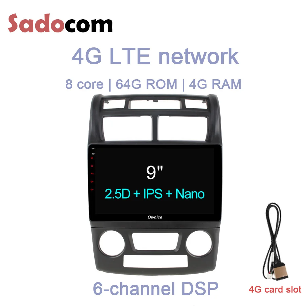 DSP IPS 9" Car DVD Player 64GB 4G RAM 8 core GPS map Radio DVR LTE TPMS OBD2 TV Android 8.1 For KIA Sportage 2007 2008 - 2010 |