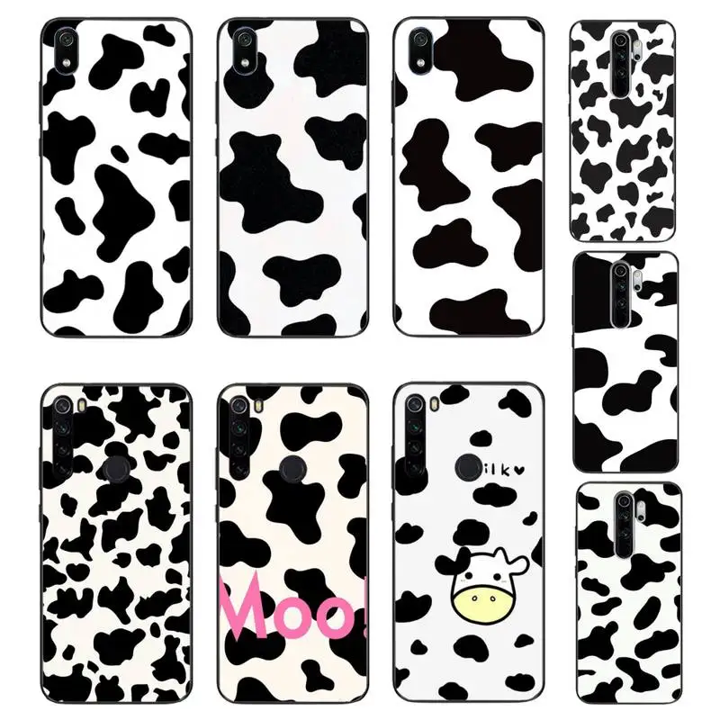 FHNBLJ Cow Pattern Black White Painted Phone Case For Xiaomi Redmi Note8T 7 9 Pro 5A Redmi4X 6A 6 8 5Plus | Мобильные телефоны и