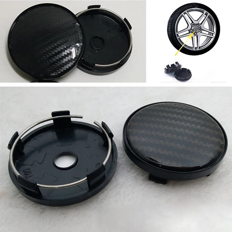 

Carbon Fiber Cover Plastic Black Auto Car Center 60MM 4Pcs Tool Wheel Hub Replaces Stock Hot High Quality Part