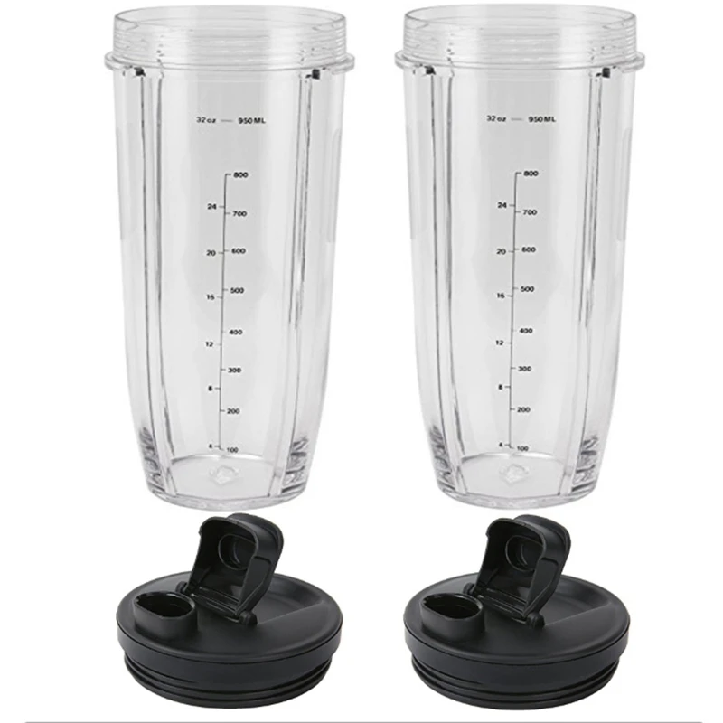 Top Sale 2 Pcs Juicer Accessories 32OZ Cup and Spout Lid for Ninja BL480 / BL490 BL640 BL680 Auto IQ Series |