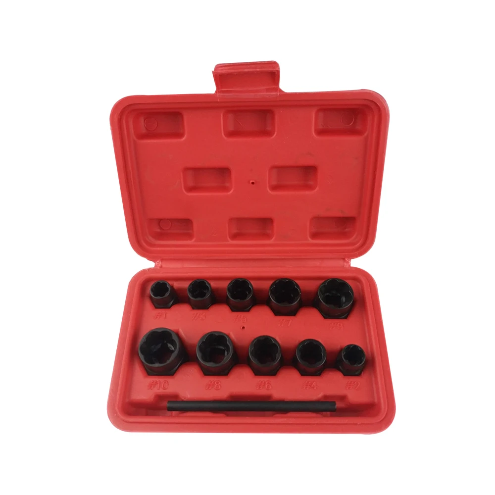 11Pcs Nut Extractor Set Locking Wheel Twist Socket Bolt Nut Stud Extractor Damaged Rounded Worn Nut Remover Hand Tools Kit
11Pcs Nut Extractor Set Locking Wheel Twist Socket Bolt Nut Stud Extractor Damaged Rounded Worn Nut Remover Hand Tools Kit
