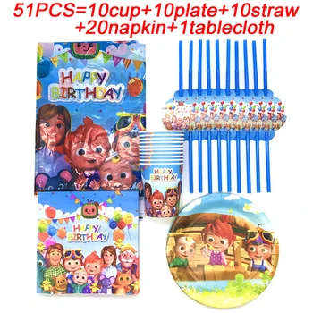 Cocomelon Theme Birthday Plates Cup Straws Napkin Tablecloth Disposable Tableware Kids Cocomelon Family Party Supplies Decor Set 
Cocomelon Theme Birthday Plates Cup Straws Napkin Tablecloth Disposable Tableware Kids Cocomelon Family Party Supplies Decor Set