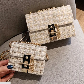 Mini Chains Weaving Crossbody Bag Women Winter Tweed Wool Handbag Designer Female Channels Lock Shoulder Messenger Bags #42
Mini Chains Weaving Crossbody Bag Women Winter Tweed Wool Handbag Designer Female Channels Lock Shoulder Messenger Bags #42
