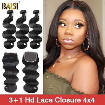 BAISI Hair Brazilian 8A Body Wave Virgin Hair Weave 3 Bundles with HD Lace Closure 100% Human Hair
BAISI Hair Brazilian 8A Body Wave Virgin Hair Weave 3 Bundles with HD Lace Closure 100% Human Hair