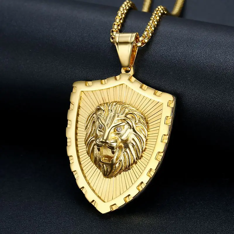 Luxury Designs Hip Hop Lion 's Head Pendant Necklaces Fashion Punk Men Stainless Steel Shield Animal Face Jewelry Accessories
Luxury Designs Hip Hop Lion 's Head Pendant Necklaces Fashion Punk Men Stainless Steel Shield Animal Face Jewelry Accessories