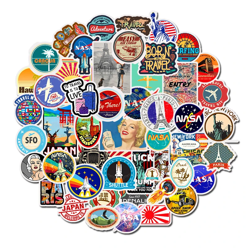 50pcs Waterproof Sticker Travel Stickers Journey Scenery Personality Graffiti Stickers Waterproof Suitcase Doodle Stickers AZ020
50pcs Waterproof Sticker Travel Stickers Journey Scenery Personality Graffiti Stickers Waterproof Suitcase Doodle Stickers AZ020
