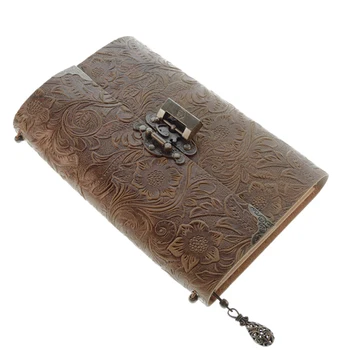 Embossed Pattern Soft Leather Travel Notebook with Lock and Key Diary Notepad Kraft Paper for Business Sketching Writing (Brown)
Embossed Pattern Soft Leather Travel Notebook with Lock and Key Diary Notepad Kraft Paper for Business Sketching Writing (Brown)