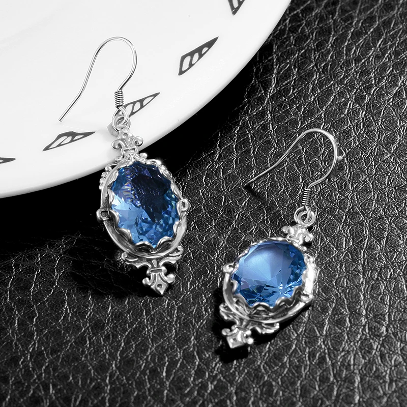 Drop Earring Women Vintage Genuine 925 Silver Earring Unique Oval Blue Topaz Gemstone Royal Family Style Princess Fine Jewelry
Drop Earring Women Vintage Genuine 925 Silver Earring Unique Oval Blue Topaz Gemstone Royal Family Style Princess Fine Jewelry