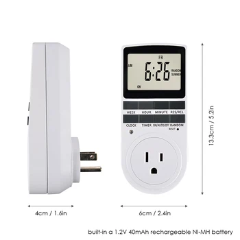 Digital Plug-in Timer Socket LCD Display 10 Programmable Switching Programs Energy Saving Timer Socket AC230V EU Plug
Digital Plug-in Timer Socket LCD Display 10 Programmable Switching Programs Energy Saving Timer Socket AC230V EU Plug