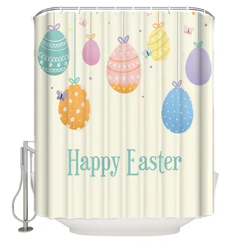 Waterproof Polyester Fabric Shower Curtain Easter Colored Eggs Shower Curtain
Waterproof Polyester Fabric Shower Curtain Easter Colored Eggs Shower Curtain
