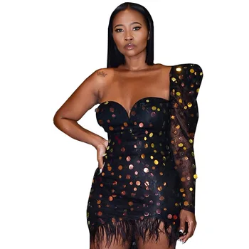 BacklakeGirls High Elastic Velboa Sexy One Shoulder Seetheart Party Dress Sequined Formal Dresses Robes De Soiree
BacklakeGirls High Elastic Velboa Sexy One Shoulder Seetheart Party Dress Sequined Formal Dresses Robes De Soiree