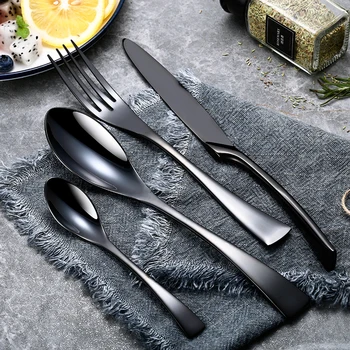24Pcs/set Stainless Steel Black Cutlery Set 20Pcs/set Dinnerware Tableware Silverware Sets Dinner Knife and Fork Drop Shipping
24Pcs/set Stainless Steel Black Cutlery Set 20Pcs/set Dinnerware Tableware Silverware Sets Dinner Knife and Fork Drop Shipping