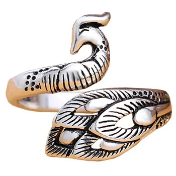 Thai Silver Personality Exquisite Peacock Wear Accessories Female Opening Rings 
Thai Silver Personality Exquisite Peacock Wear Accessories Female Opening Rings