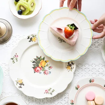 Ceramic plate Vintage Flower Pattern Lace Design European Simple Household Small Steak dessert plate Coffee Cup Set kitchen acce
Ceramic plate Vintage Flower Pattern Lace Design European Simple Household Small Steak dessert plate Coffee Cup Set kitchen acce