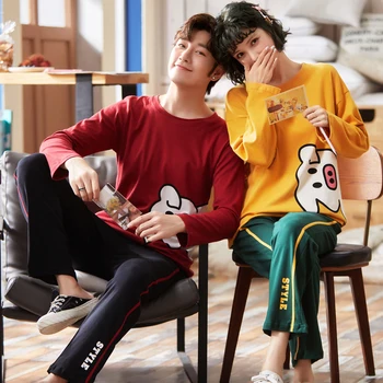 Autumn Couple Pajamas 2019 Men Pyjamas Suit Long Sleeve Pijama for Male Plus Size Sleep Clothing Cotton Casual Nightie Sleepwear
Autumn Couple Pajamas 2019 Men Pyjamas Suit Long Sleeve Pijama for Male Plus Size Sleep Clothing Cotton Casual Nightie Sleepwear