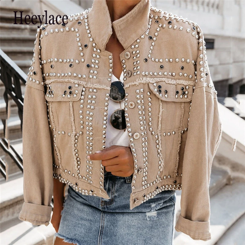Autumn Women Harajuku Rivet Jacket Coat Short Black Jeans Jacket Student Basic Coats Outfit Long Sleeve Single-Breasted Jacket
Autumn Women Harajuku Rivet Jacket Coat Short Black Jeans Jacket Student Basic Coats Outfit Long Sleeve Single-Breasted Jacket