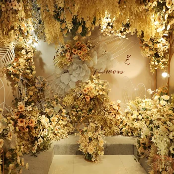 Champagne Color of Wedding Imitation Flowers Scene Decorative Flower Wall Wedding Decoration Combination Artif
Champagne Color of Wedding Imitation Flowers Scene Decorative Flower Wall Wedding Decoration Combination Artif