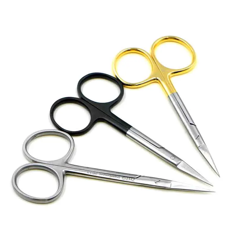 Double-eyelid scissors with gold handle 9.5cm stainless steel surgical instrument for ophthalmic surgery
Double-eyelid scissors with gold handle 9.5cm stainless steel surgical instrument for ophthalmic surgery