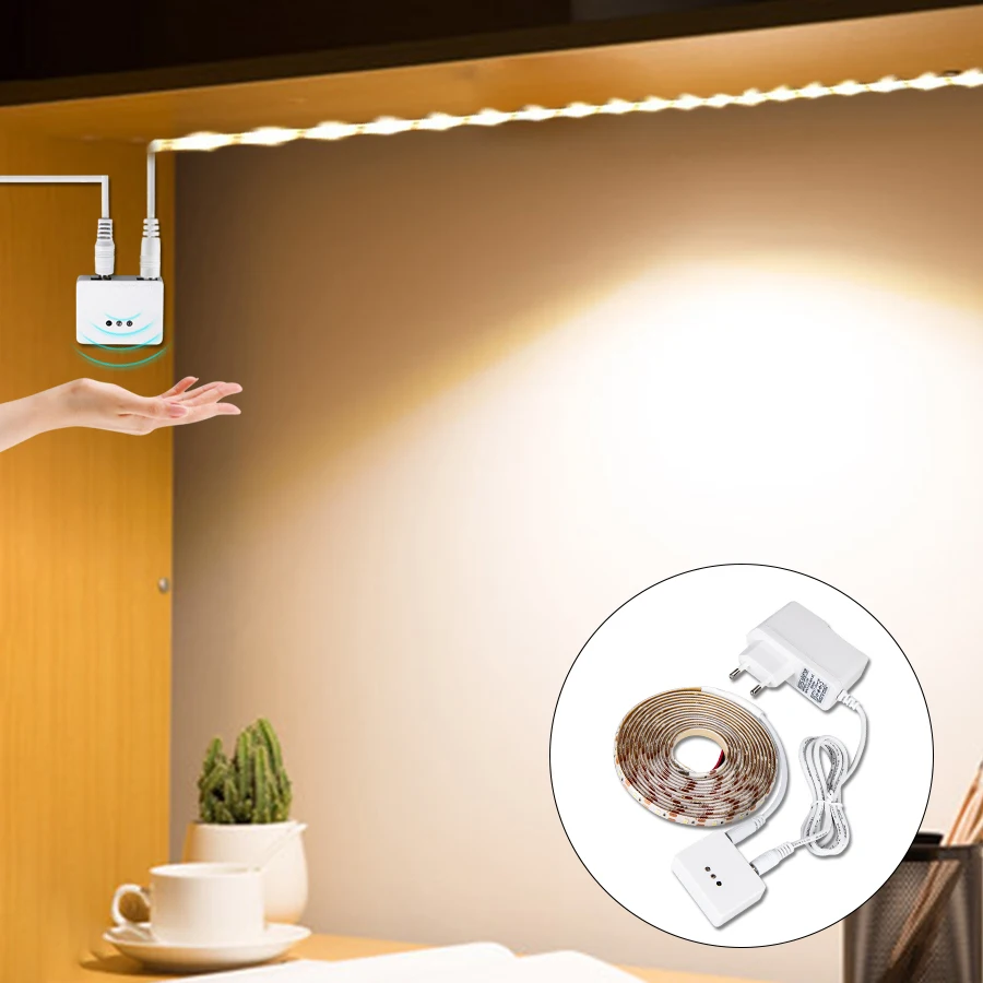 DIY 1-5m Kitchen LED Light Motion Sensor Hand Sweep Cabinet Light Closet Dimmable DC 12V LED Strip Light for Bedroom Lighting
DIY 1-5m Kitchen LED Light Motion Sensor Hand Sweep Cabinet Light Closet Dimmable DC 12V LED Strip Light for Bedroom Lighting
