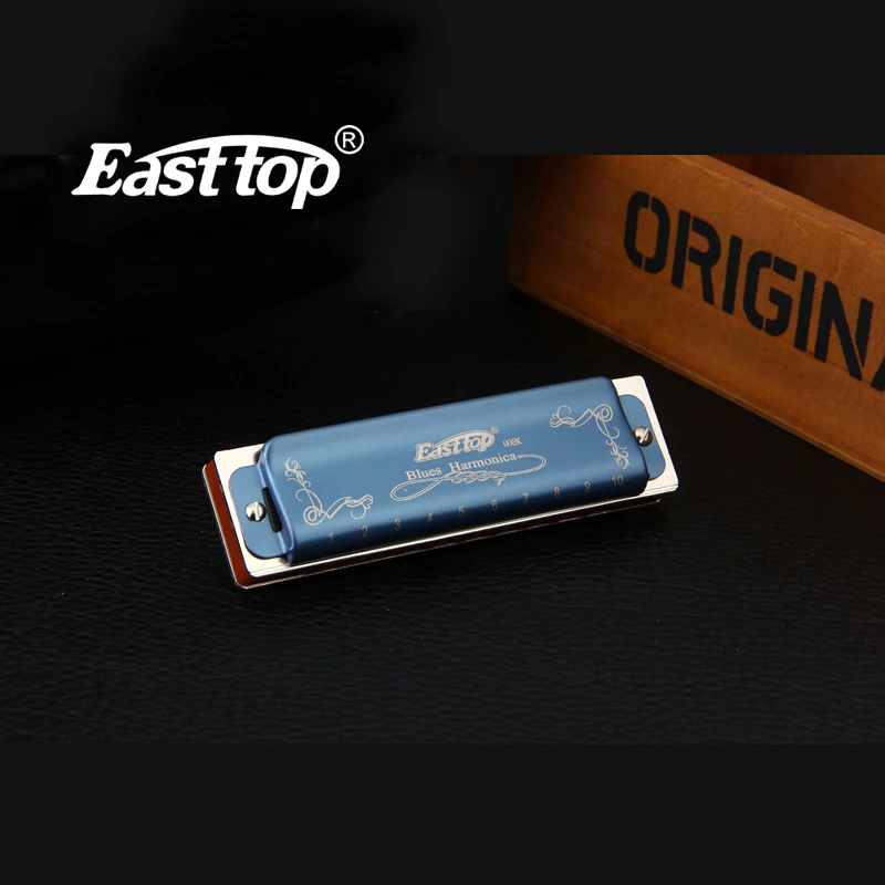 EASTTOP T008K key of C New blue color harmonica brass reedplates phosphor bronze reeds diatonic blues harp good harmonica 
EASTTOP T008K key of C New blue color harmonica brass reedplates phosphor bronze reeds diatonic blues harp good harmonica