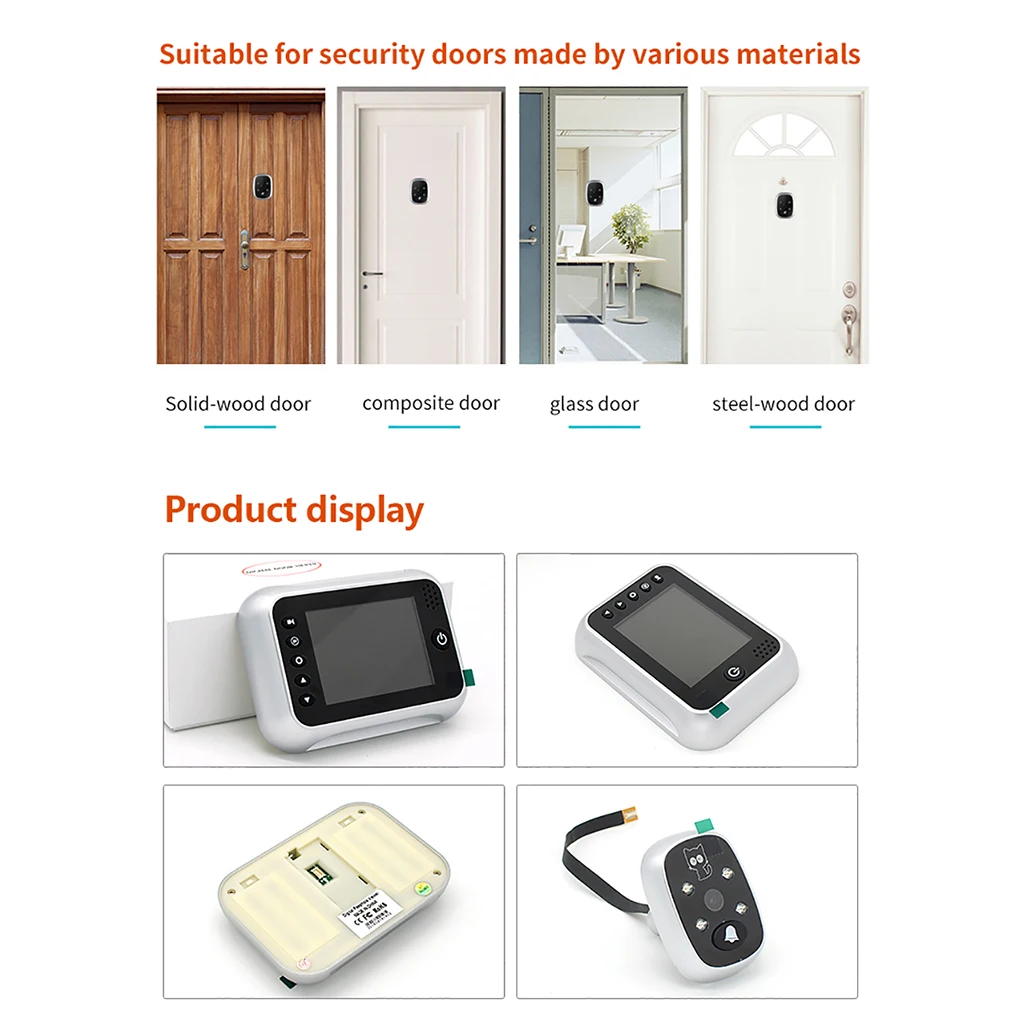 2019 New 3.5" LCD Color Screen Electronic Door Bell Viewer Door Peephole Camera Photo/Video Recording Digital Door Camera
2019 New 3.5" LCD Color Screen Electronic Door Bell Viewer Door Peephole Camera Photo/Video Recording Digital Door Camera