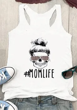 #MOMLIFE Print Women Tank Tops Funny Female Skull Wear Leopard Glasses Graphic Mothers Day Tank Tshirt Ladies Racerback Tops 
#MOMLIFE Print Women Tank Tops Funny Female Skull Wear Leopard Glasses Graphic Mothers Day Tank Tshirt Ladies Racerback Tops